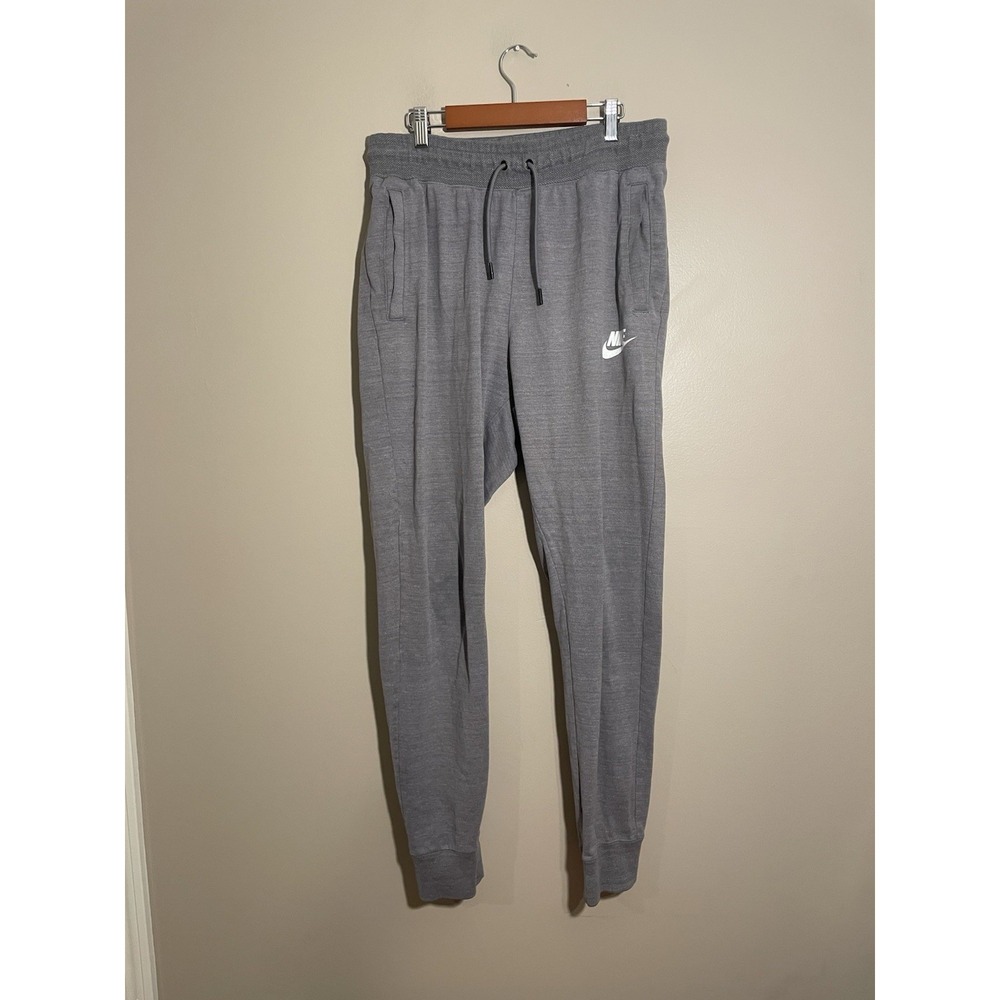 Nike AV15 Advance Knit Joggers Medium Heather Dark Gray Sweatpants Zip Pocket - Picture 2 of 7